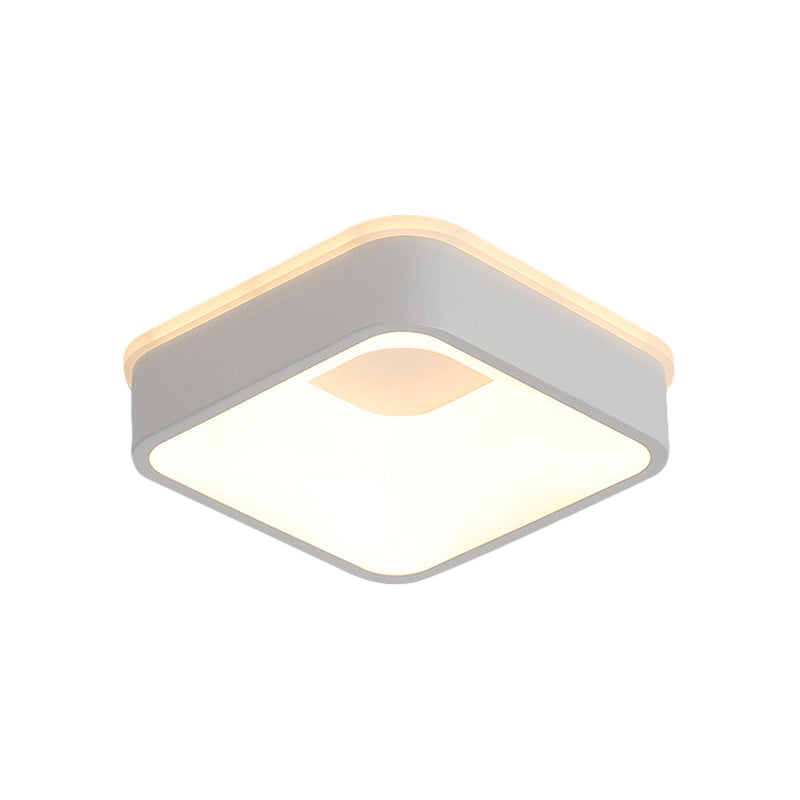 Modern Nordic Led Ceiling Light In Grey/White: Triangle Round Or Square Design