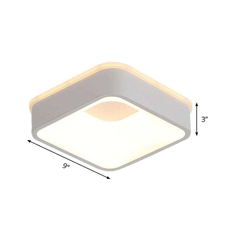 Modern Nordic Led Ceiling Light In Grey/White: Triangle Round Or Square Design