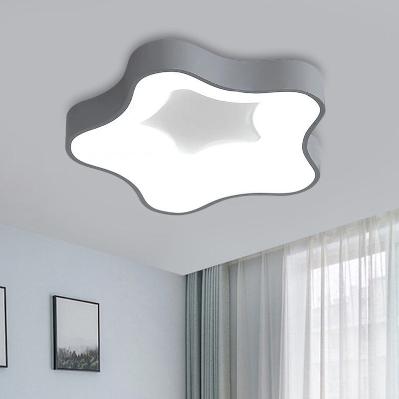 Plafonnier LED Nordic Star gris pour chambre à coucher - Blanc chaud