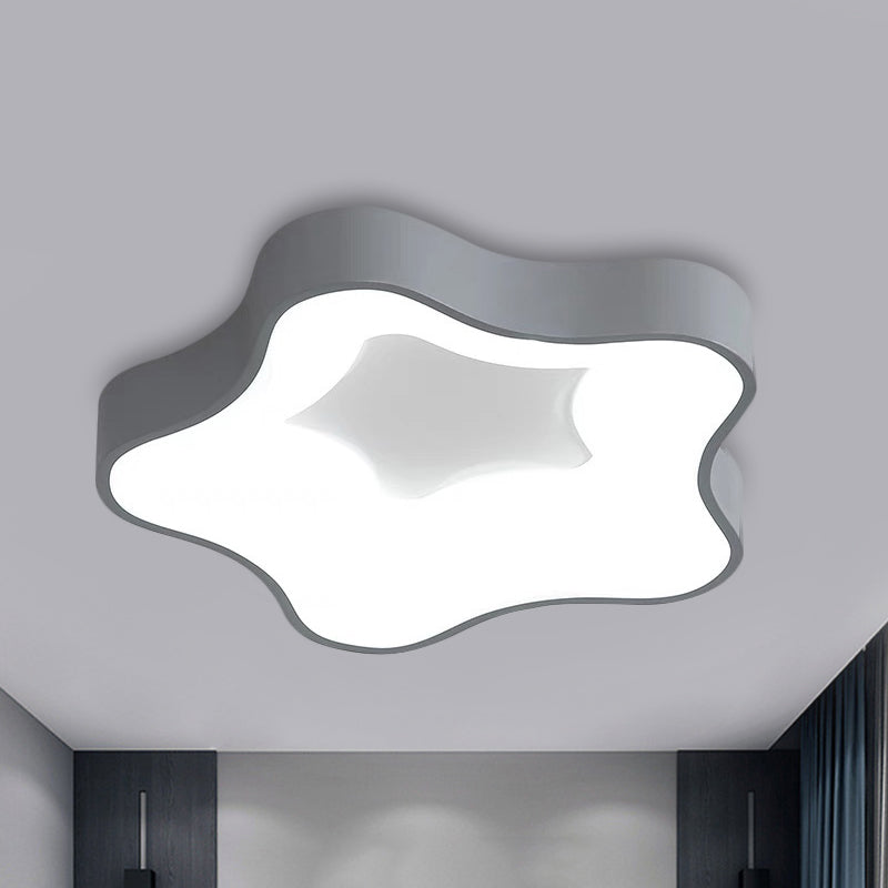 Plafonnier LED Nordic Star gris pour chambre à coucher - Blanc chaud