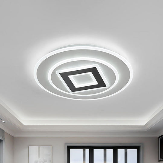 Nordic Acrylic Led Flush Mount Light With Remote Stepless Dimming - Available In Warm Or White