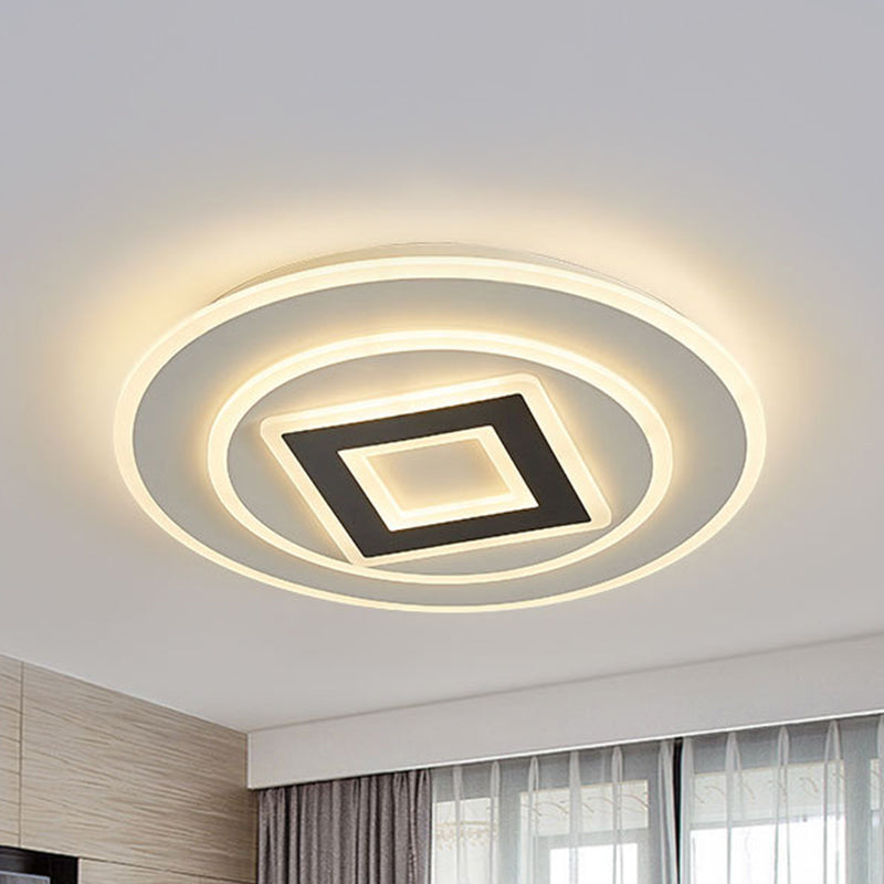 Nordic Acrylic Led Flush Mount Light With Remote Stepless Dimming - Available In Warm Or White