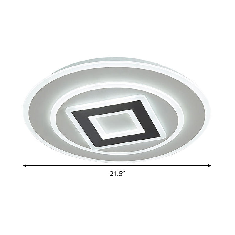 Nordic Acrylic Led Flush Mount Light With Remote Stepless Dimming - Available In Warm Or White