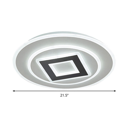 Nordic Acrylic Led Flush Mount Light With Remote Stepless Dimming - Available In Warm Or White