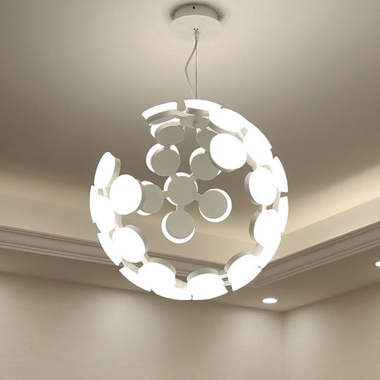 Contemporary White Acrylic LED Chandelier – Modern Hanging Ceiling Light