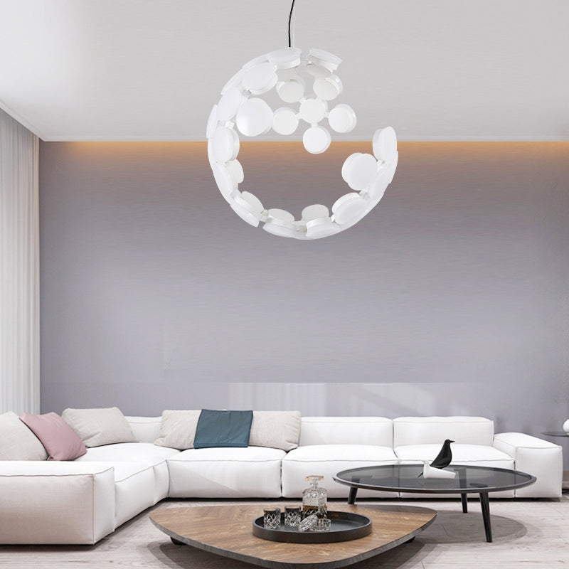 Contemporary White Molecular Led Chandelier - Acrylic Ceiling Light