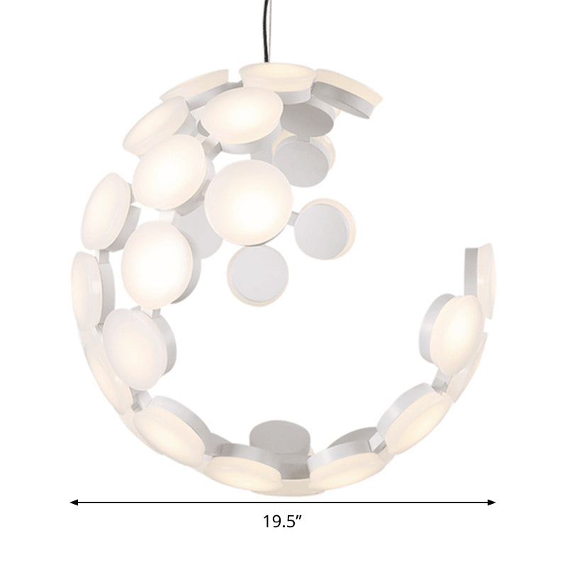 Contemporary White Acrylic LED Chandelier – Modern Hanging Ceiling Light