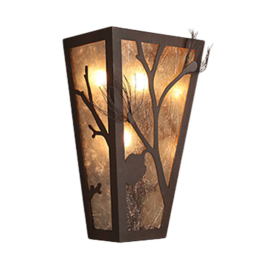 Rustic Metal Tapered Sconce: 1-Head Traditional Wall-Mounted Lamp For Restaurants