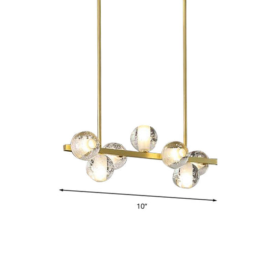 Postmodern Seeded Crystal Suspension Globe Light With 6 Heads - Ideal For Dining Rooms