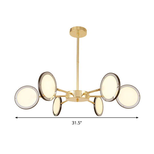 Sleek Gold Sputnik Starburst Chandelier - Modern 6/8 Lights Ceiling Light Fixture Warm/White Glow