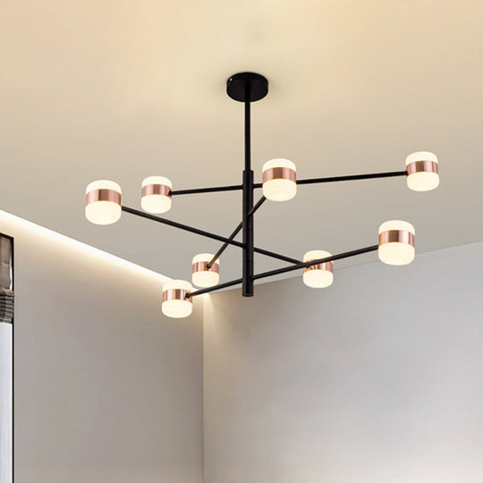 Modern Metal Starburst Chandelier Black Pendant Lighting With Warm/White Light (4/6/8 Lights) 8 /