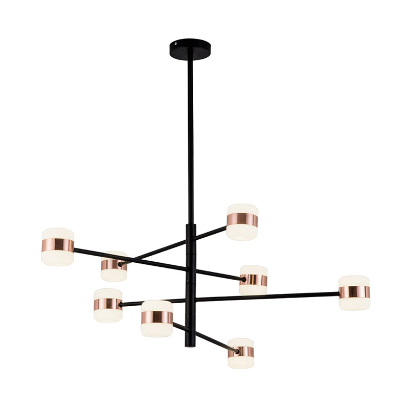 Modern Metal Starburst Chandelier Black Pendant Lighting With Warm/White Light (4/6/8 Lights)