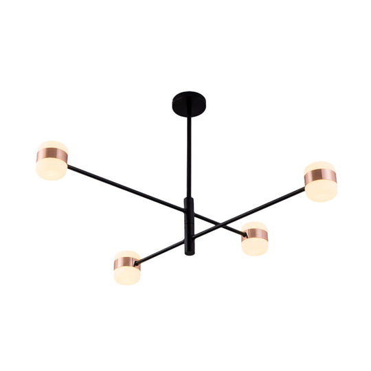 Modern Metal Starburst Chandelier Black Pendant Lighting With Warm/White Light (4/6/8 Lights)