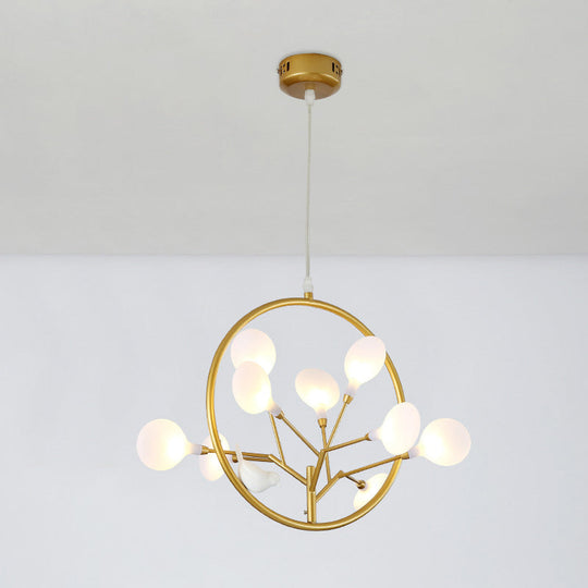 Postmodern Brass Branch Chandelier Pendant Light with LED Hanging Kit - Warm/White Light