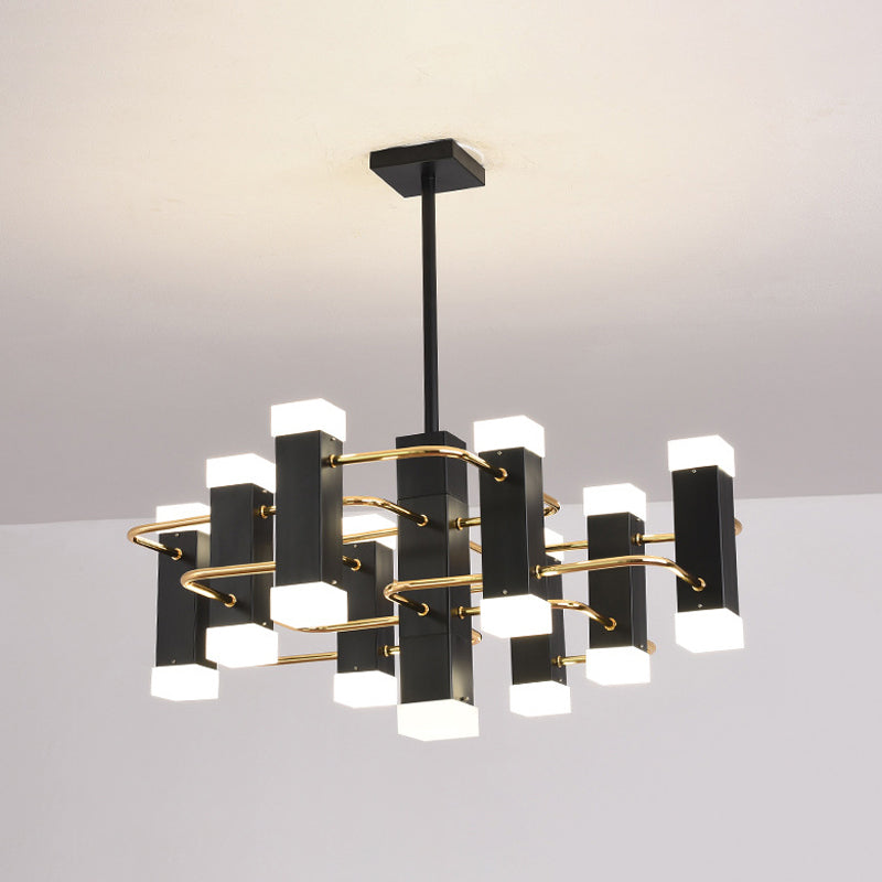 Modern Black Sputnik Pendant Chandelier with 4/8 Heads in 2 Color Options