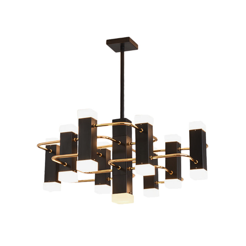 Modern 4/8 Head Black Sputnik Pendant Chandelier: Stylish Metal Suspension Light In 2 Color Options