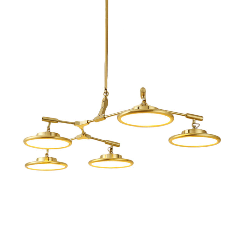 Gold Branch Chandelier Light Fixture - Modern Pendant Light Kit with 3/5 Heads in Warm/White Light