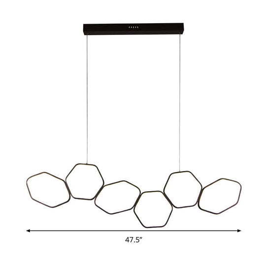 Contemporary Honeycomb Ceiling Chandelier - Metal 6-Light Coffee Suspension Light in Warm/White