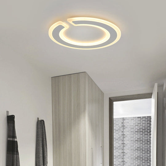 16.5/20.5 Dia Round Ceiling Lamp - Simple & Elegant Led Flushmount Lighting In Warm/White/Natural