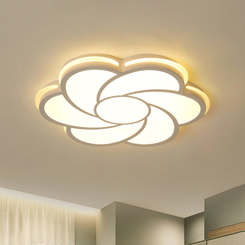 White Petal Flush LED Ceiling Lamp - Modern, Stylish Design with Acrylic Shade - 3 Color Light Options - Ideal for Living Room