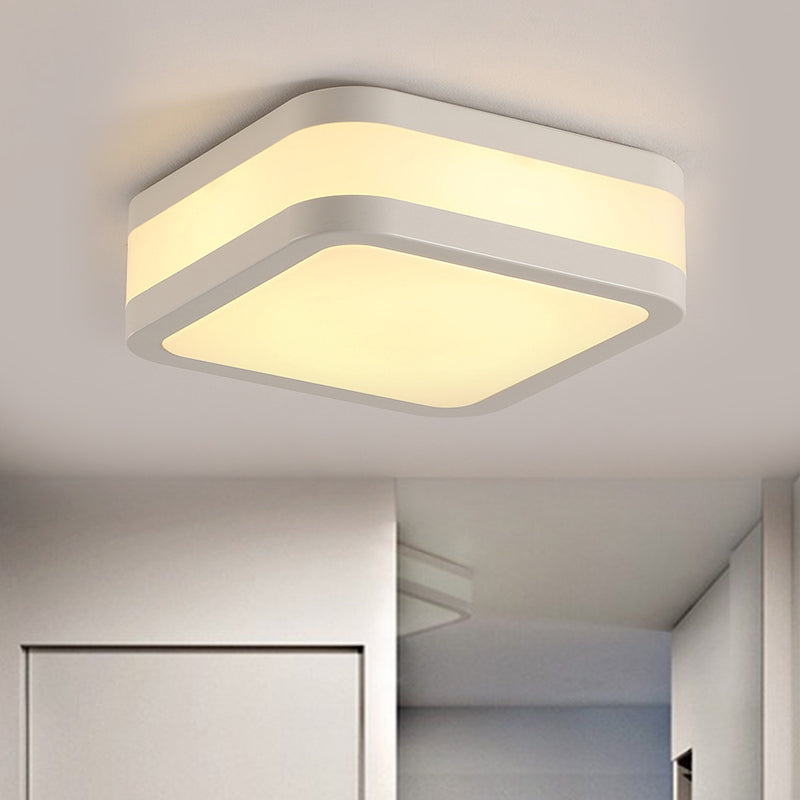 Sleek Black/White Cuboid Led Ceiling Light With Simple Style And Acrylic Finish In Warm/White White