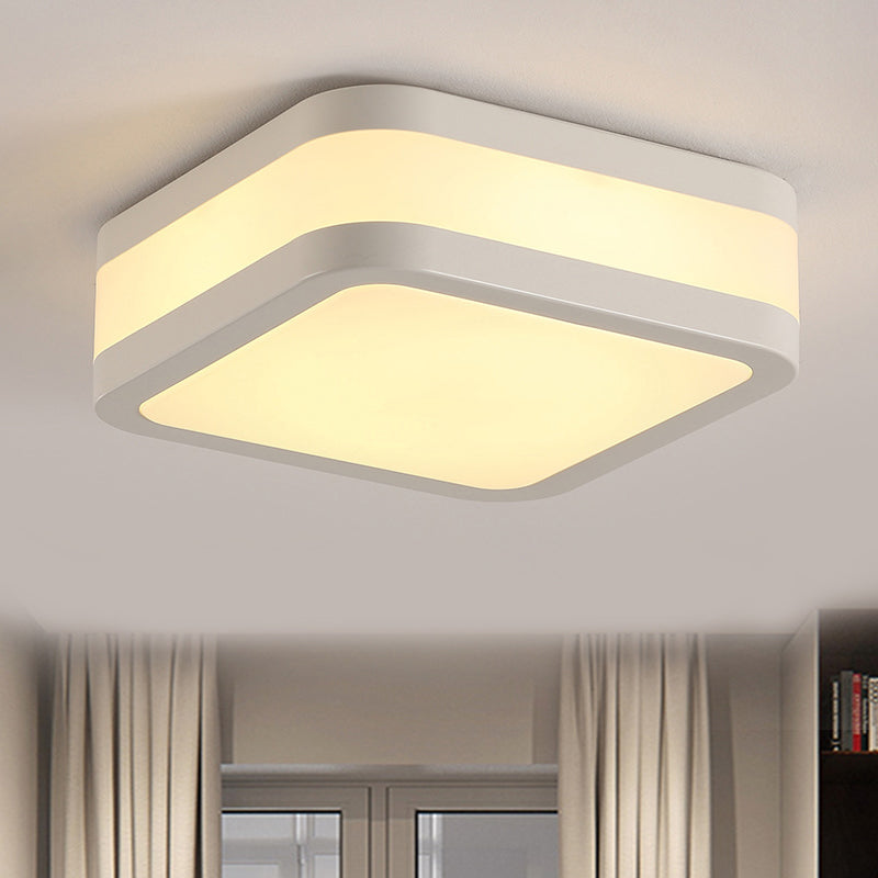 Sleek Black/White Cuboid LED Ceiling Light with Simple Style and Acrylic Finish in Warm/White Light