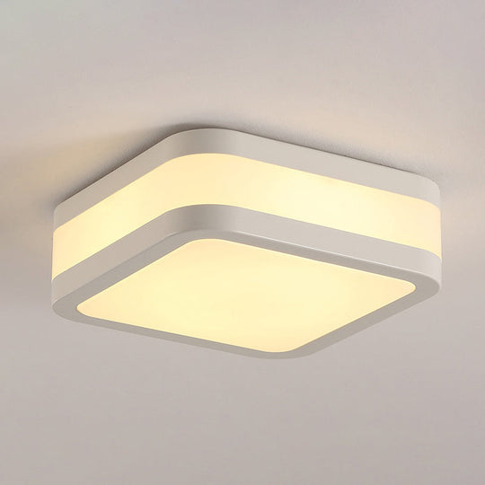 Sleek Black/White Cuboid LED Ceiling Light with Simple Style and Acrylic Finish in Warm/White Light