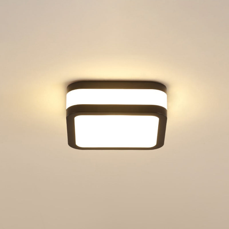 Sleek Black/White Cuboid Led Ceiling Light With Simple Style And Acrylic Finish In Warm/White