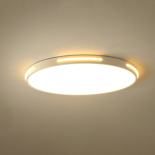 23"/27" Dia LED Acrylic Ceiling Light Fixture in Simple Style, White, Thin Round Flush Lamp with Warm/White/3 Color Light Options