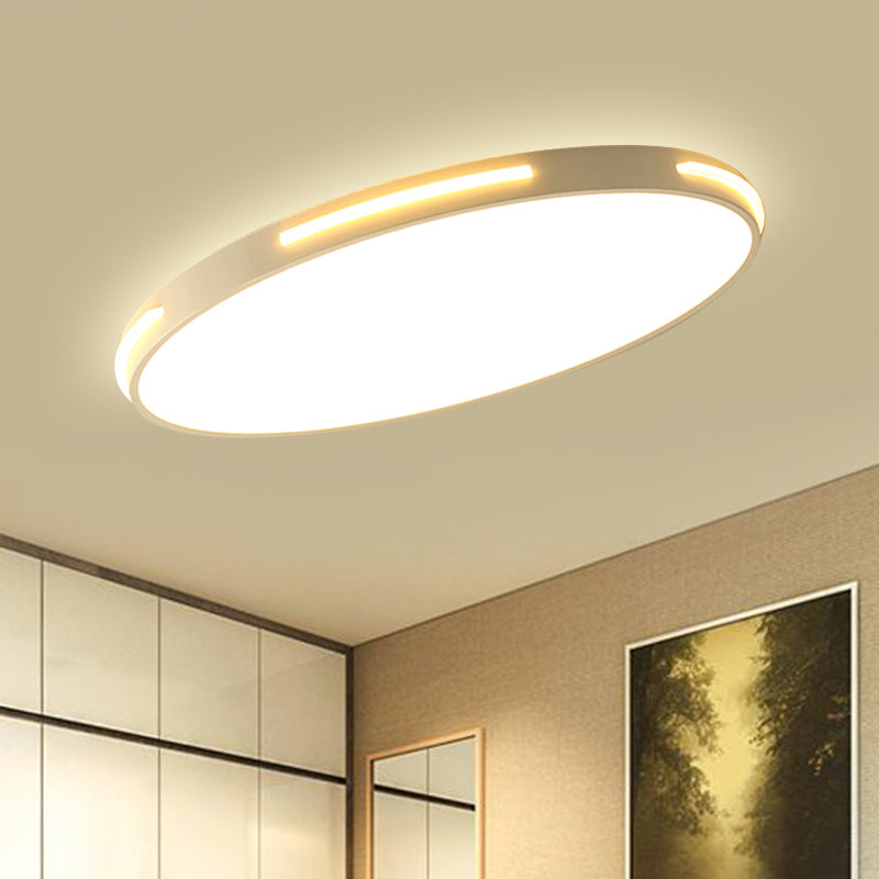 23"/27" Dia LED Acrylic Ceiling Light Fixture in Simple Style, White, Thin Round Flush Lamp with Warm/White/3 Color Light Options