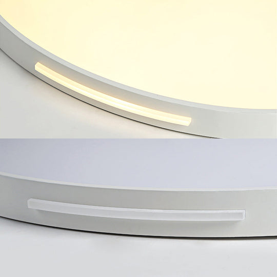 23"/27" Dia LED Acrylic Ceiling Light Fixture in Simple Style, White, Thin Round Flush Lamp with Warm/White/3 Color Light Options