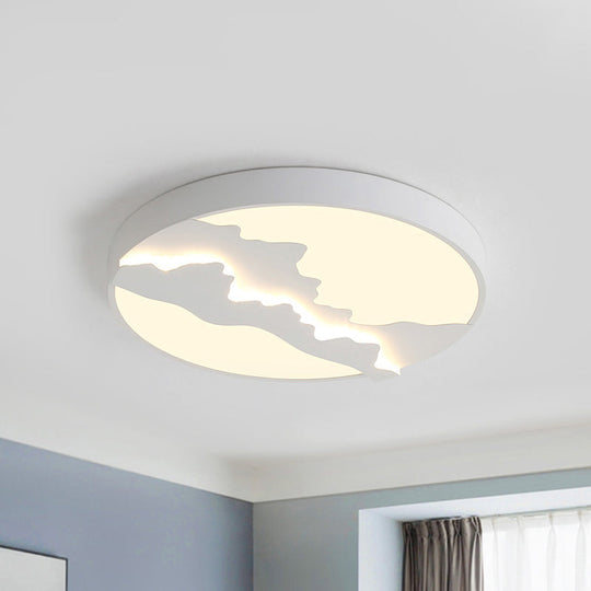 Mountain View Flush Led Ceiling Light In Simple Gray/White Finish - 16/19.5 Wide With Warm/White