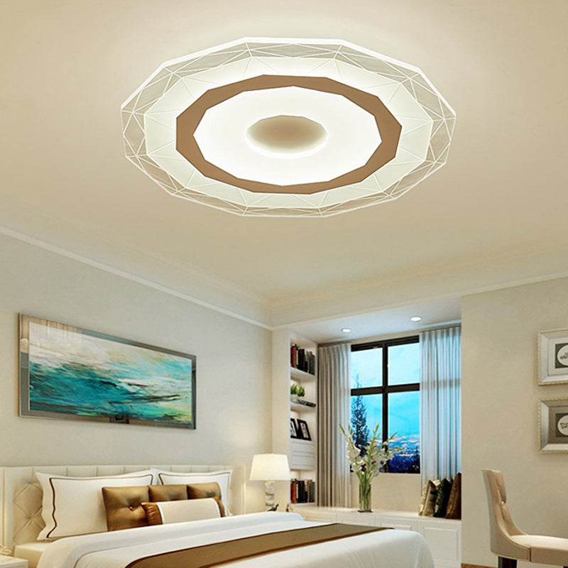 19.5"/23.5" Ultra-Thin Ceiling Lamp Simple Style Acrylic White LED Flush Mount – Warm/White/Outer White Inner Warm Light