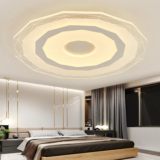 19.5"/23.5" Ultra-Thin Ceiling Lamp Simple Style Acrylic White LED Flush Mount – Warm/White/Outer White Inner Warm Light