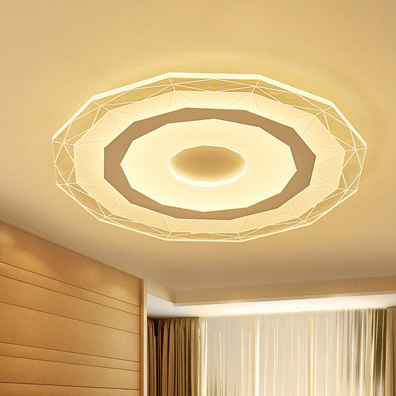 19.5/23.5 Ultra-Thin Ceiling Lamp Simple Style Acrylic White Led Flush Mount Warm/White/Outer Inner