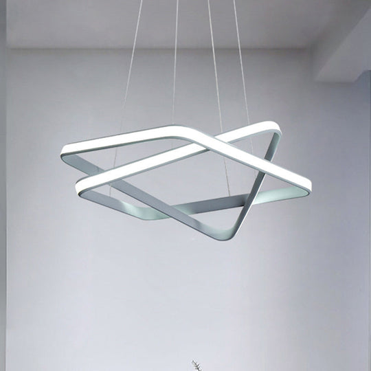 Modern White LED Chandelier Lighting: Seamless Acrylic Hang Light with Warm/White LED