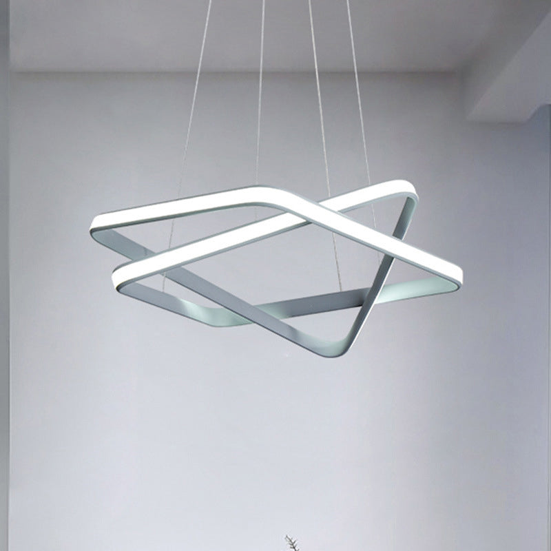 Modern Acrylic Hanging Light: Seamless White Led Chandelier With Warm/White Lighting /