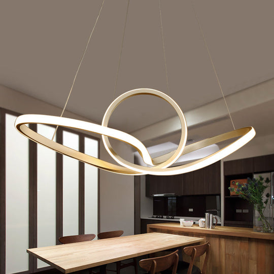 Simple Gold Seamless Ceiling Light With Acrylic Pendant In Warm/White / White