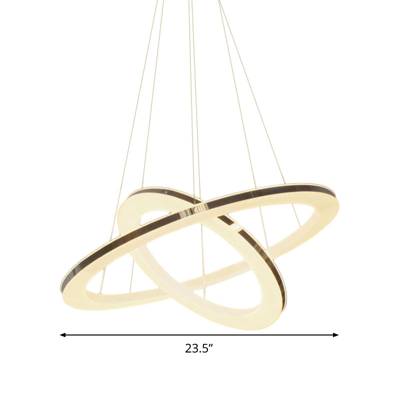 Chrome Orbit Chandelier - Sleek Metal Led Hanging Lamp In Warm/White/Natural Light Available