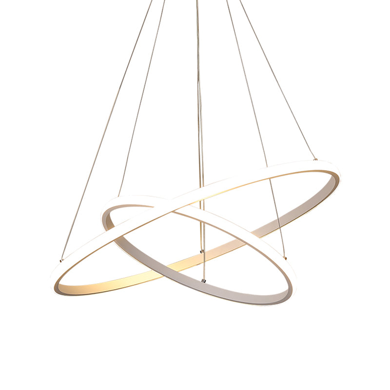 Modern Acrylic LED Orb Hanging Light Kit in Warm/White Light – Sizes Range from 8" to 23.5" Wide