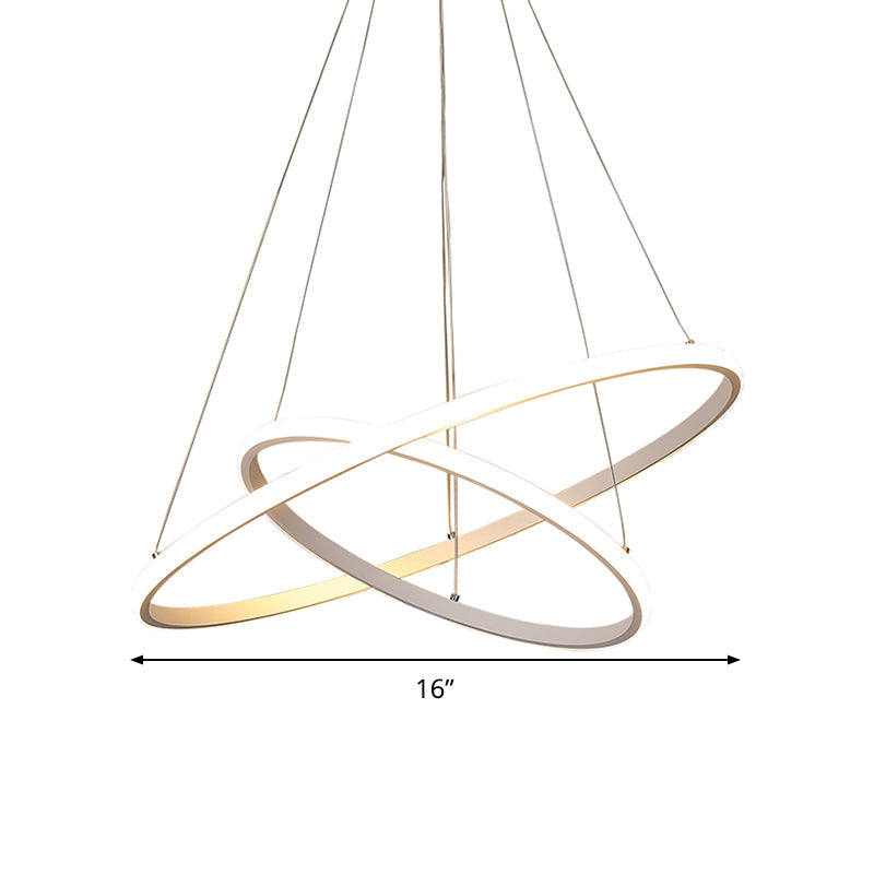 Modern Acrylic LED Orb Hanging Light Kit in Warm/White Light – Sizes Range from 8" to 23.5" Wide