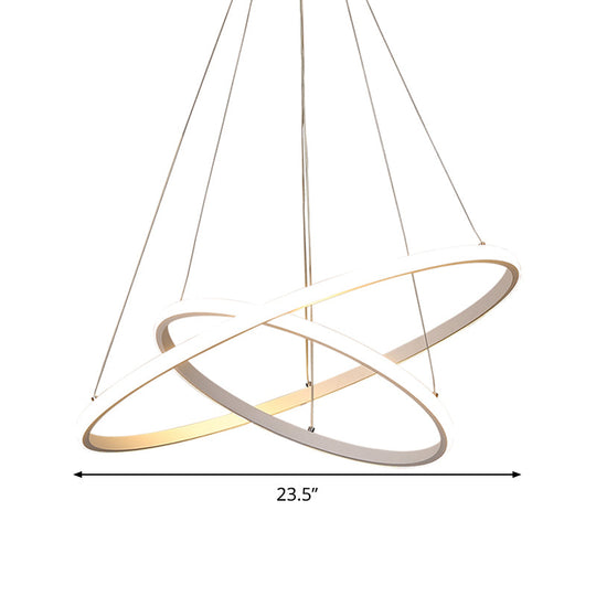 Modern Acrylic LED Orb Hanging Light Kit in Warm/White Light – Sizes Range from 8" to 23.5" Wide