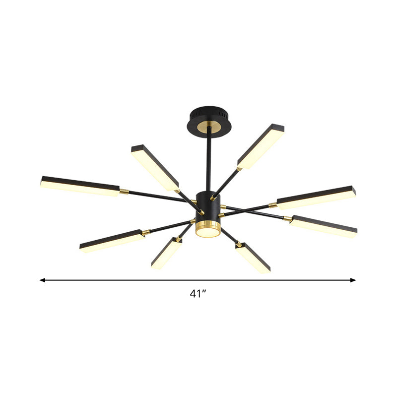 Modern Metal Sputnik Pendant Chandelier- 6/8 Head Hanging Light Kit in Warm/White Light