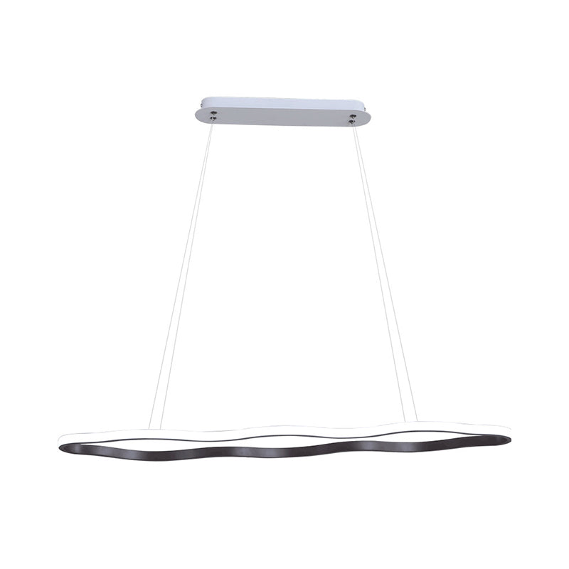 Modern Acrylic Coffee Wave Hanging LED Ceiling Light - 23.5"/36.5"/47" Wide - Warm/White Light