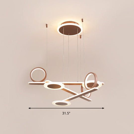 Contemporary Acrylic LED Chandelier: Coffee Ring Pendant Light in Warm/White, 31.5"/39" Wide