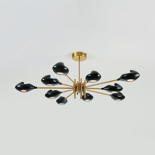 Sputnik Pendant Light Fixture - Modern Metal Brass Chandelier