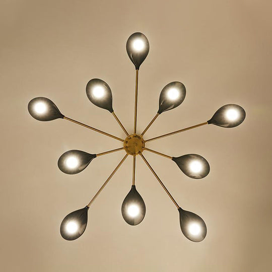 Sputnik Pendant Light Fixture - Modern Metal Brass Chandelier