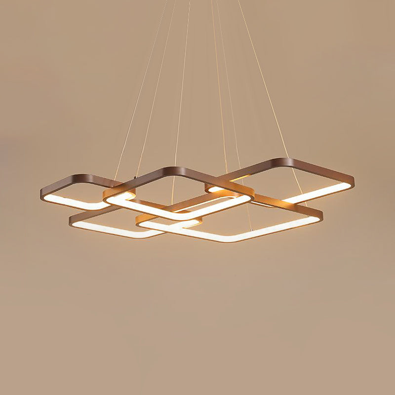 Minimalist Square Acrylic Pendant Led Chandelier - Warm/White Light