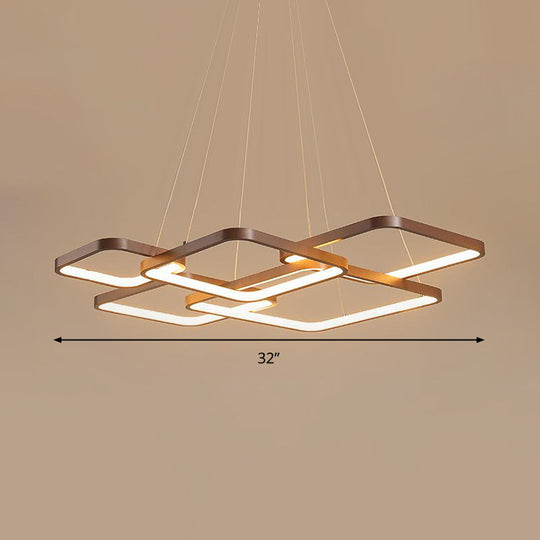 Minimalist Square Acrylic Pendant Led Chandelier - Warm/White Light