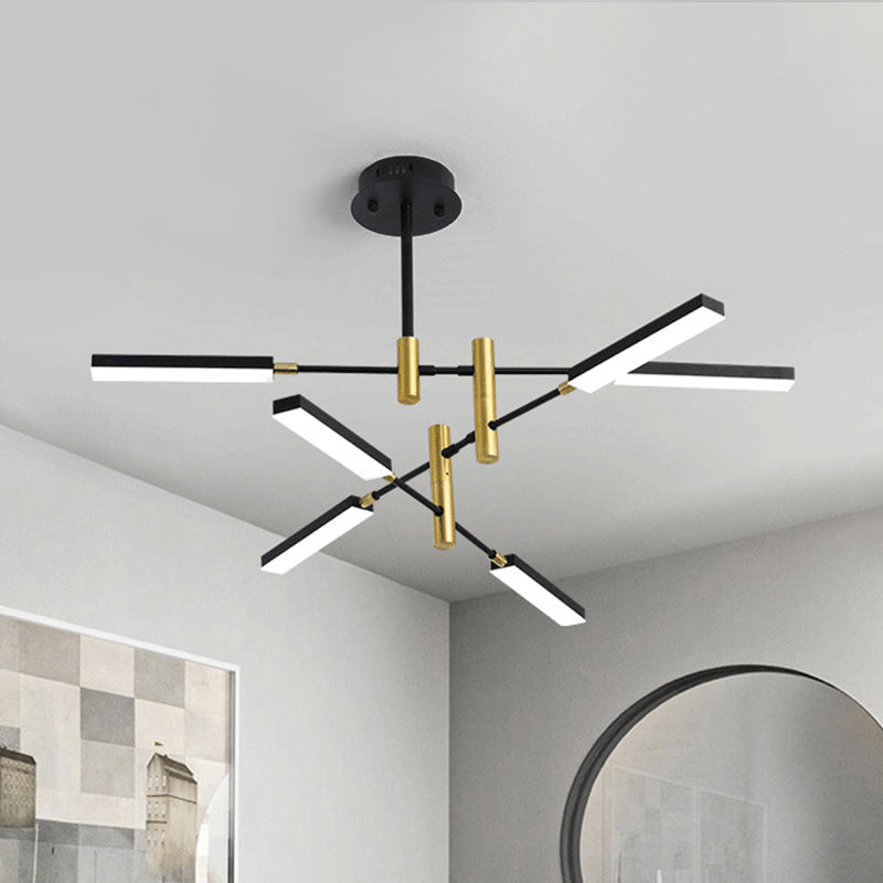 Contemporary Black/Gold or White/Gold Acrylic Chandelier - Sputnik Ceiling Light (4/6-Light) - Third Gear